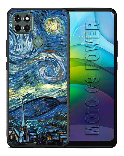 Funda Moto G9 Power Noche Estrellada Van Gogh Tpu Uso Rudo