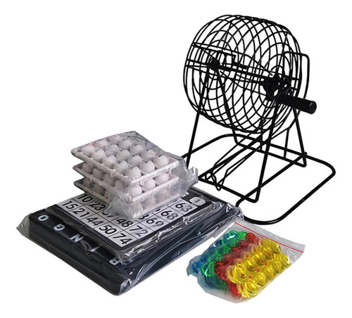 Set De Juego De Bingo De Lujo Cage Balls, Tarjetas Y Fichas