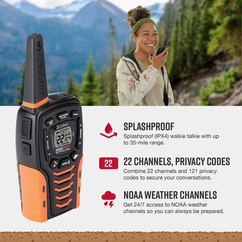 Walkie Talkies Cobra Acxt645, Impermeables, Alcance De 35 Mi