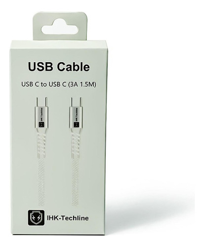 Ihk-techline Cable C-c 60w 1,5mt Carga Rápida Para Android Y