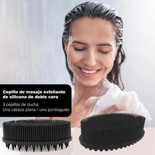Qw 2 Piezas Cepillo Corporal De Silicona, Estropajo Corporal