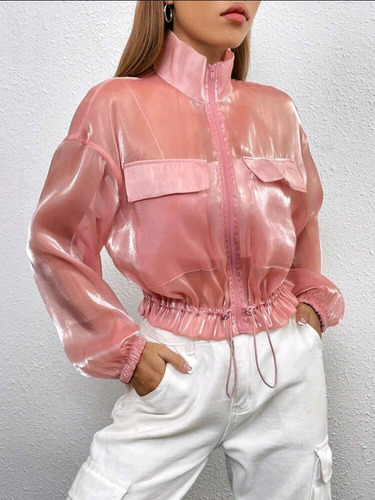 Chaqueta Rosa , Transparente 