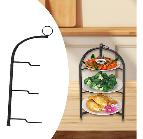 Almacenamiento De Platos De Soporte Para La 3 Capa Negro