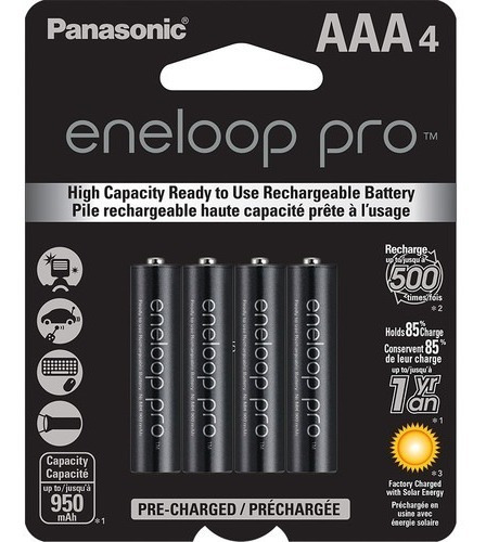 Imagen 1 de 2 de Pilas Recargables Panasonic Eneloop Pro Aaa 950mah Pack X4