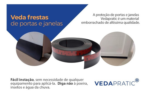 Veda Porta/portão Transparente 5 Cm Altura Vedapratic 6 Mt