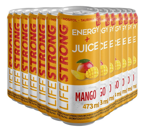 Energético Life Strong Energy Drink 12 Unidades Mango