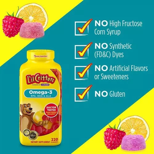 Lil Critters Omega-3 Epa/dha & Ala Niños 220 Gomitas