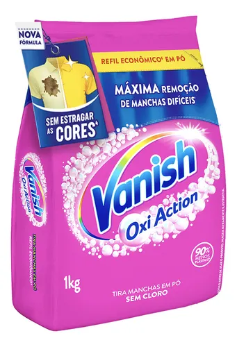 Tira Manchas Vanish em Pó Oxi Action para Roupas Coloridas Refil ...