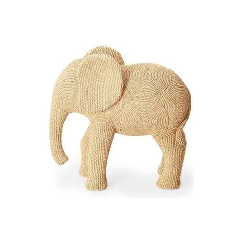 Escultura Decorativa Elefante Bege Enfeite Mesa Estatueta
