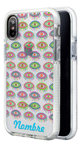 Funda Para iPhone Ojo Turco Colores Personalizada Con Nombre