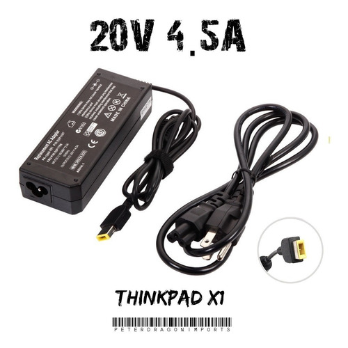 Cargador De Punta Rectangular Para Lenovo Ideapad 20v 4.5a