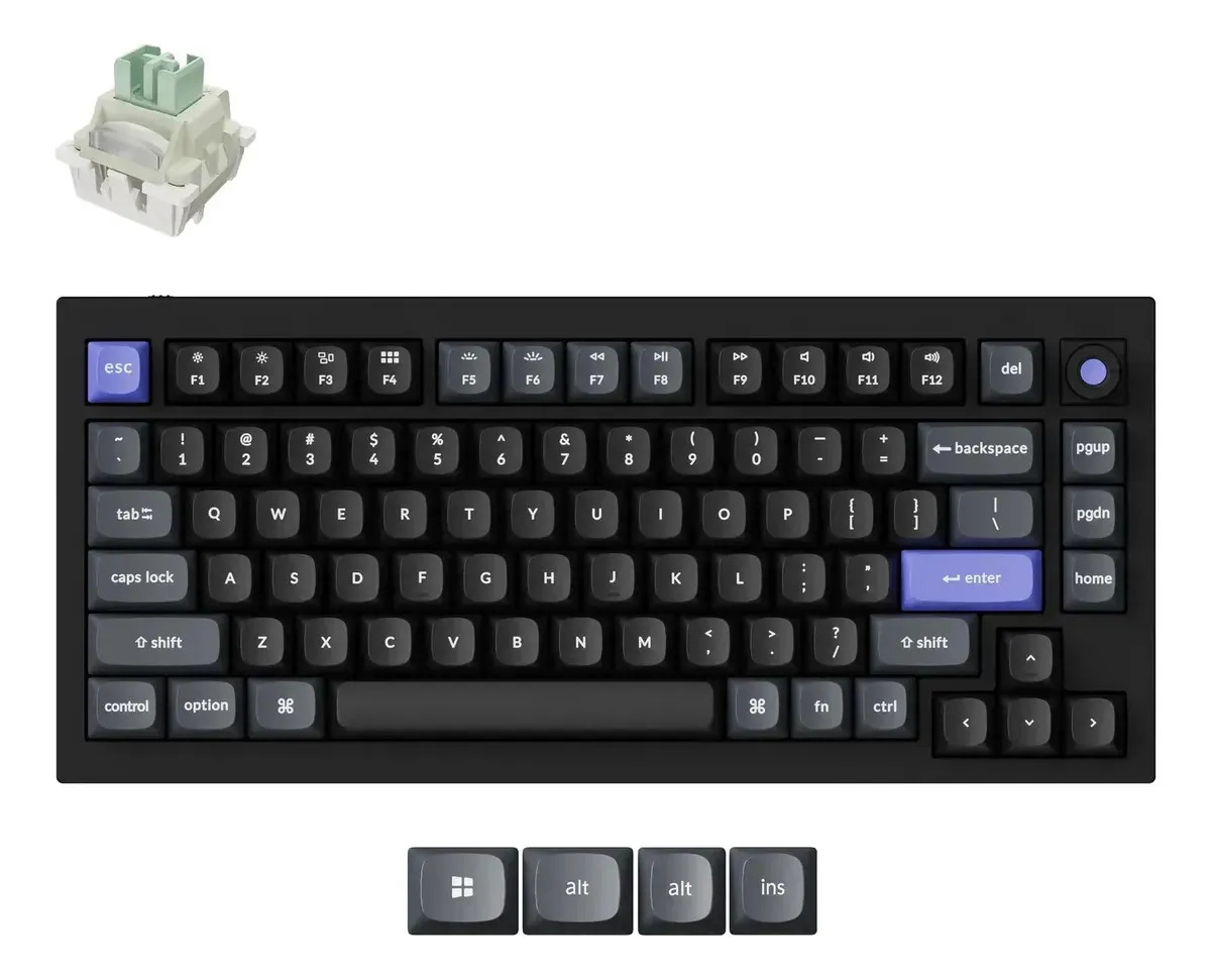 Teclado magnético Keychron Q1 He 8k 75% com fio RGB Hotswap