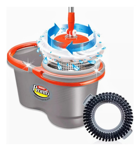 Iberia Turbo Matic Mopa Con Balde Centrifugador Gris