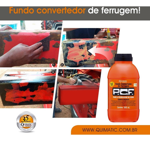 Imagem 4 de 7 de 2 Pcf Fundo Convertedor De Ferrugem - 1 Litro