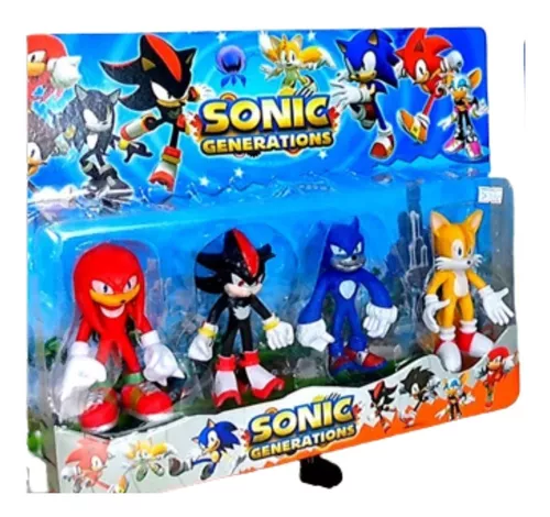 Kit 4 Bonecos Coleção Sonic Amigos Brinquedo Filme Infantil