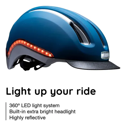 Nutcase, Vio - Casco De Bicicleta Con Luces Led Y Protección