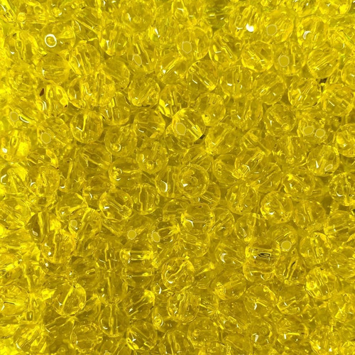130 Miçangas Contas De Cristal Vidro 8mm Umbanda E Candomble Cor Amarelo Neon