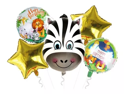 20 Globos Metálicos Animales Selva Para Decoración Fiestas