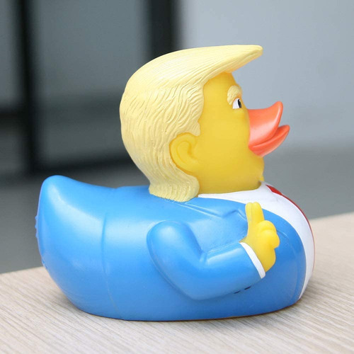 1pc Baby Bath Toys Trump Rubber Squeak Bath Duck