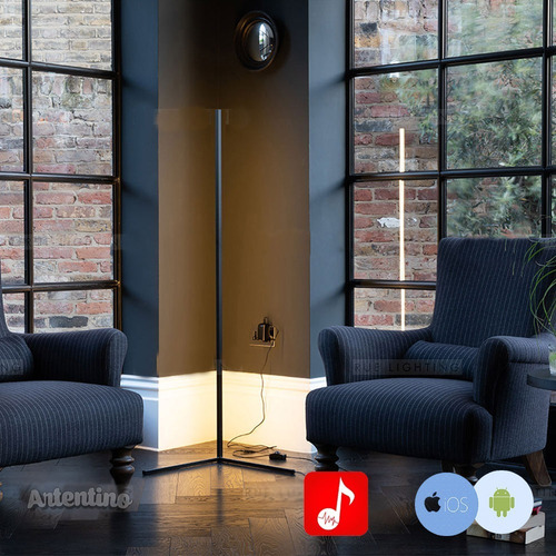 Imagen 4 de 7 de Luz Lampara Pie Esquinero Led Minimalista Moderno Bluetooth