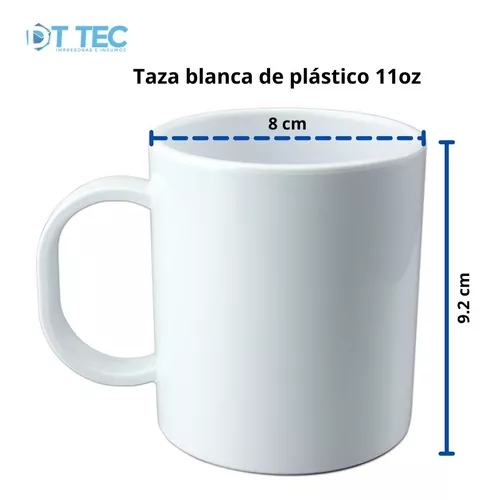 Taza Blanca Plastico 11oz Sublimacion Sublimar Caja12 Piezas