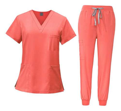 Conjunto De Ropa Para Mujer, Traje De Enfermería - Escote