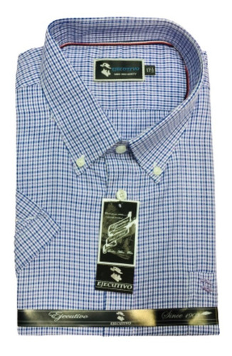 Imagen 3 de 7 de Camisa Cuadros Manga Corta Talles Grandes Especiales