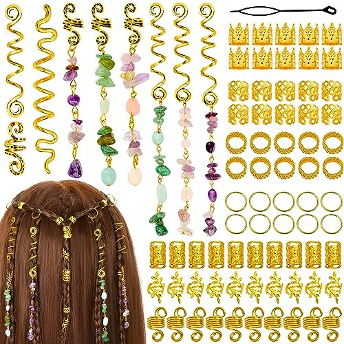 80 Piezas De Pelo Joyería Para Trenzas, Jollidecor Qpqzv