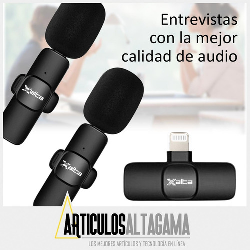 Imagen 2 de 10 de Micrófono Inalámbrico 2 En 1 De Solapa Para iPhone O iPad