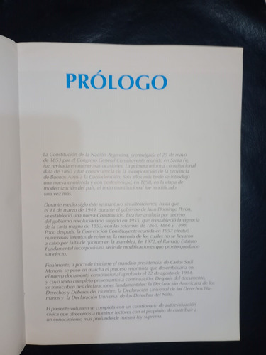 Constitución De La Nación Argentina Océano 1994