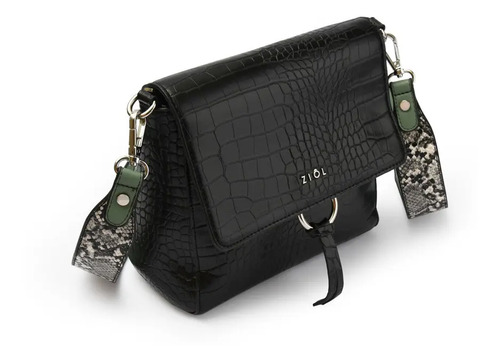 Serafina Cartera Bandolera Con Tapa Pequeña Negro | Cuotas sin interés