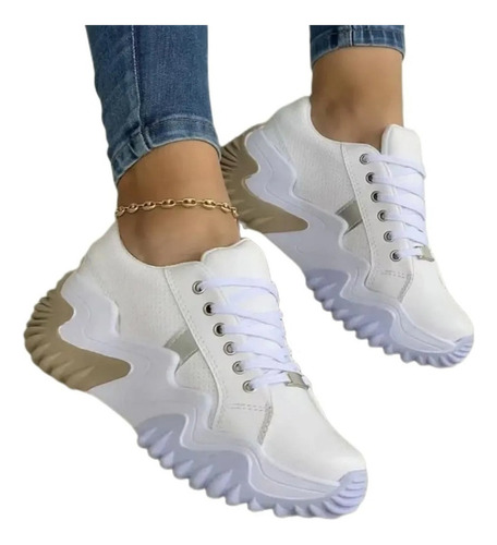 Zapato Tenis Plataforma Cuña Zapatillas Casual Deporte Mujer