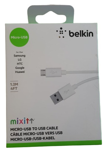 Cable Belkin Micro Usb Mixit Blanco 1.2m 100% Original