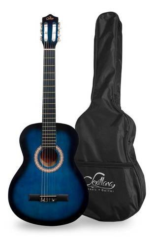 Guitarra 30 C/funda Black-blue Sevillana Para Niños