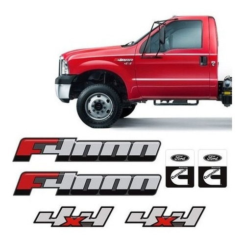Kit Emblemas 4x4 F-4000 16/Cummins Lateral Adhesivo Resinated