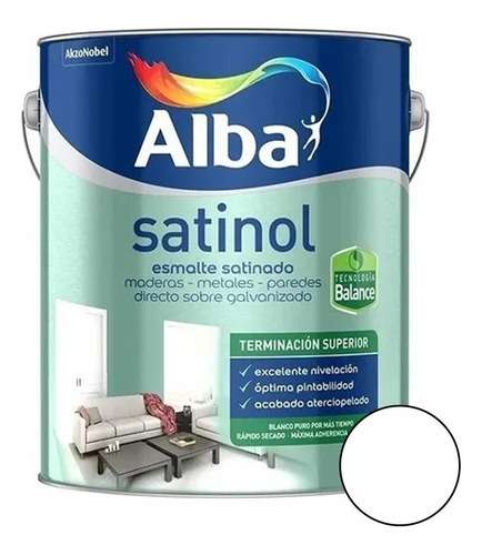 Esmalte Sintetico Satinado Al Agua Satinol Alba 4lt Pintumm