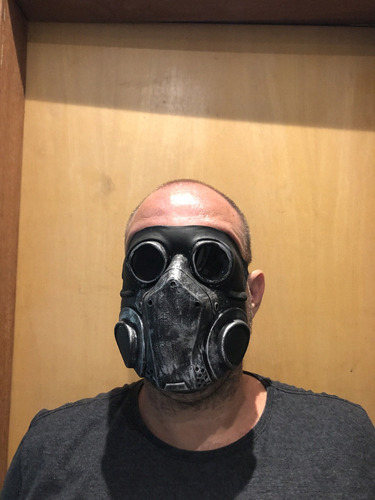Máscara De Full Látex Estilo Steampunk Battlegrounds Unknown Cor Preto Steampunk Mad Max