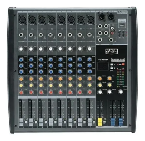 comprar Mesa De Som 8 Canais Mark Audio Cmx8 Mixer Usb Bluetooth