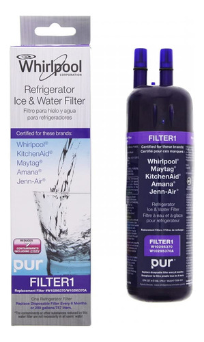 Filtro De Agua Whirlpool W10295370a Para Refrigerador | Equivalente Al Filtro 1, W10295370, Kenmore 46-9930 | Incluye Y Cronómetro Para Monitorear La Vida Útil Del Filtro | W1cx