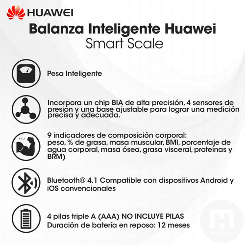 Balanza Pesa Inteligente Huawei Smart Scale - Mobilehut