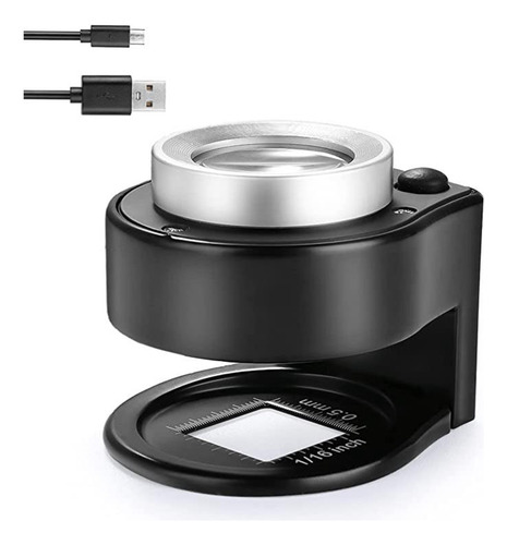 Lupa De Lupa De 30x Con 6 Luces Led, Recargable Y Portátil