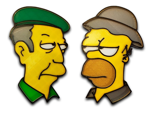 Imanes Simpsons Homero Y Skinner El Gato *impreso 3d*