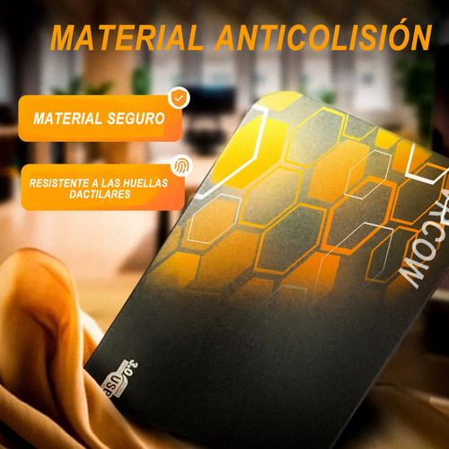 Externo Disco Duro Ssd 2tb Sólido Mini Portátil Vrcow 2000gb Usb3.0 Delgado Compatible Con Pc Portátil Y Mac Negro