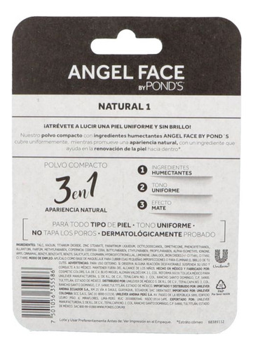 Pond´s Angel Face Maquillaje Empaque Con Polvo Compacto Con Natural 1