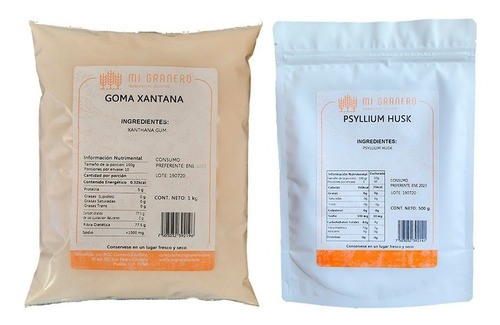 Psyllium Husk Y Goma Xantana 500 Gramos A Granel