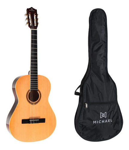 Violão Acústico Nylon Michael Antares Vm19e Natural Com Capa