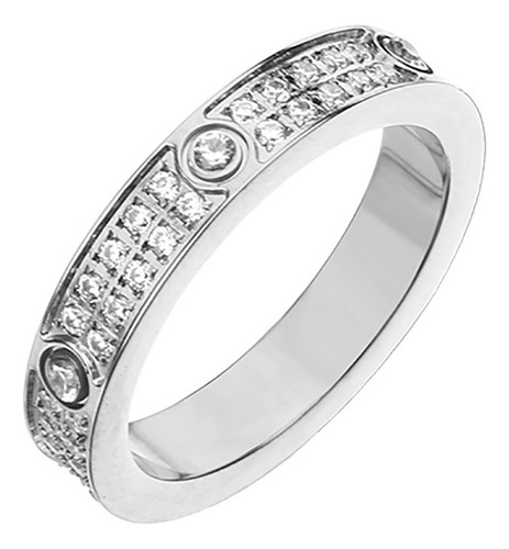 Pulsera De Acero Y Titanio Para Mujer Full Diamond Cnc Craft