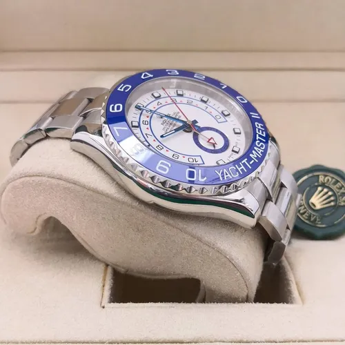 Reloj Rolex Yacht Master 2 con estuche y certificados, correa plateada
