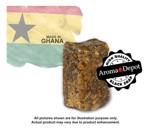 Sabonete Preto Africano Cru Aroma Depot 8 Onças 100% Cru Nat