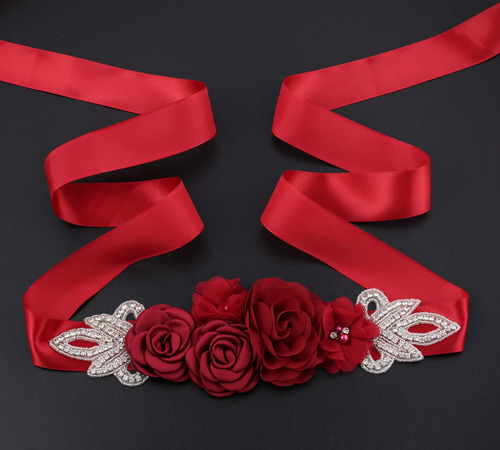Cinturón De Novia Con Strass Weztez, Corbata De Gamuza Hecha
